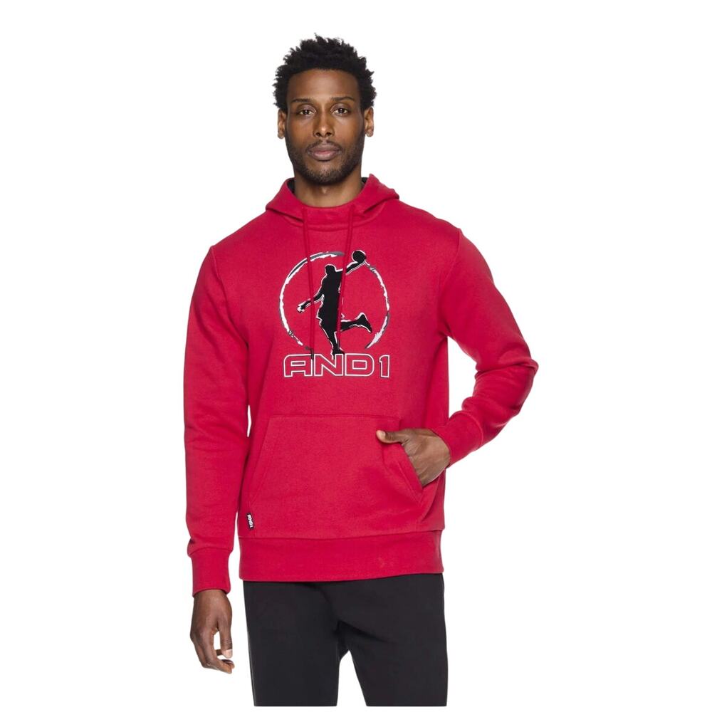 And1 Mens Double Team Hoodie Size Medium Chili Pepper Red‎ NWT